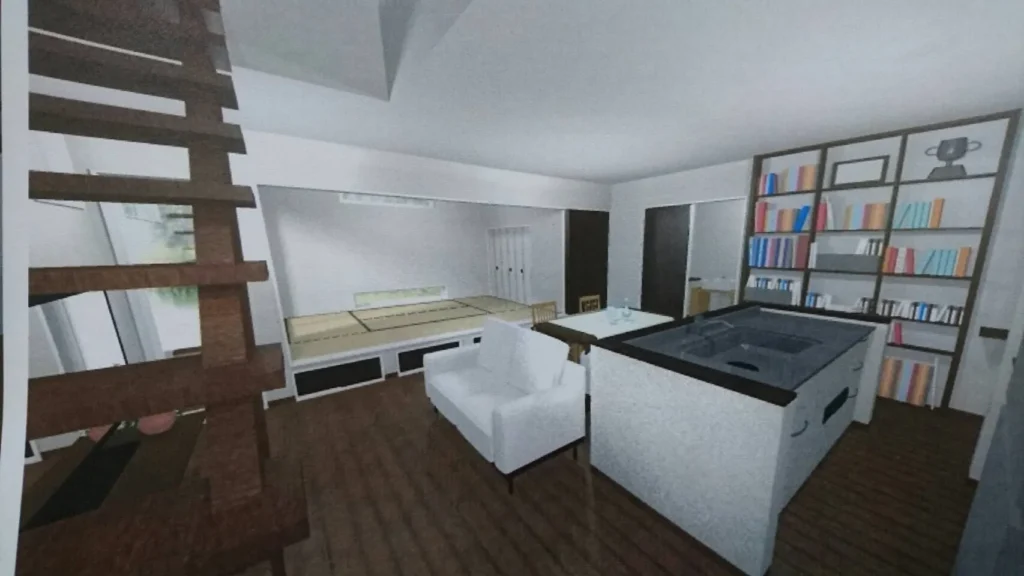 パースと呼ばれる建物や部屋などの立体的な完成予想図